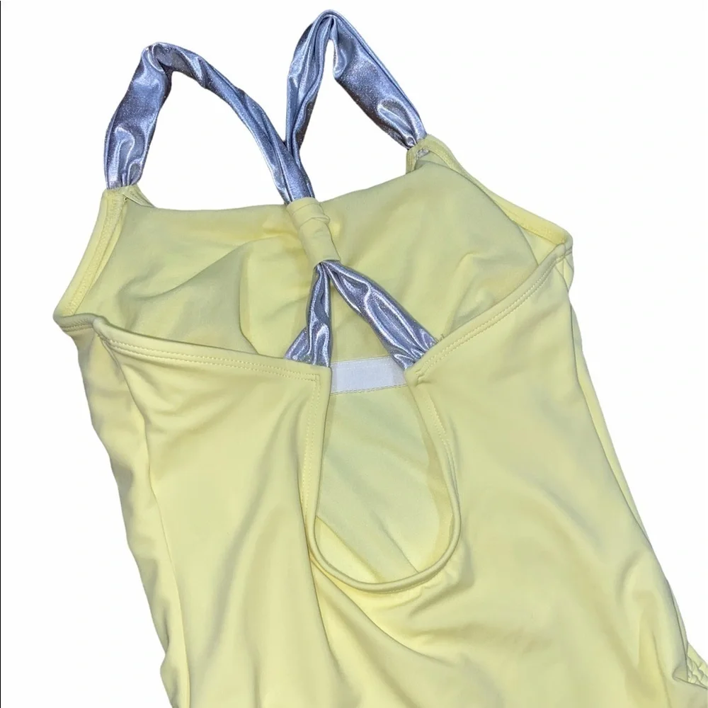 Justice yellow one piece swimsuit sequin shell Sun sea and surf size 16